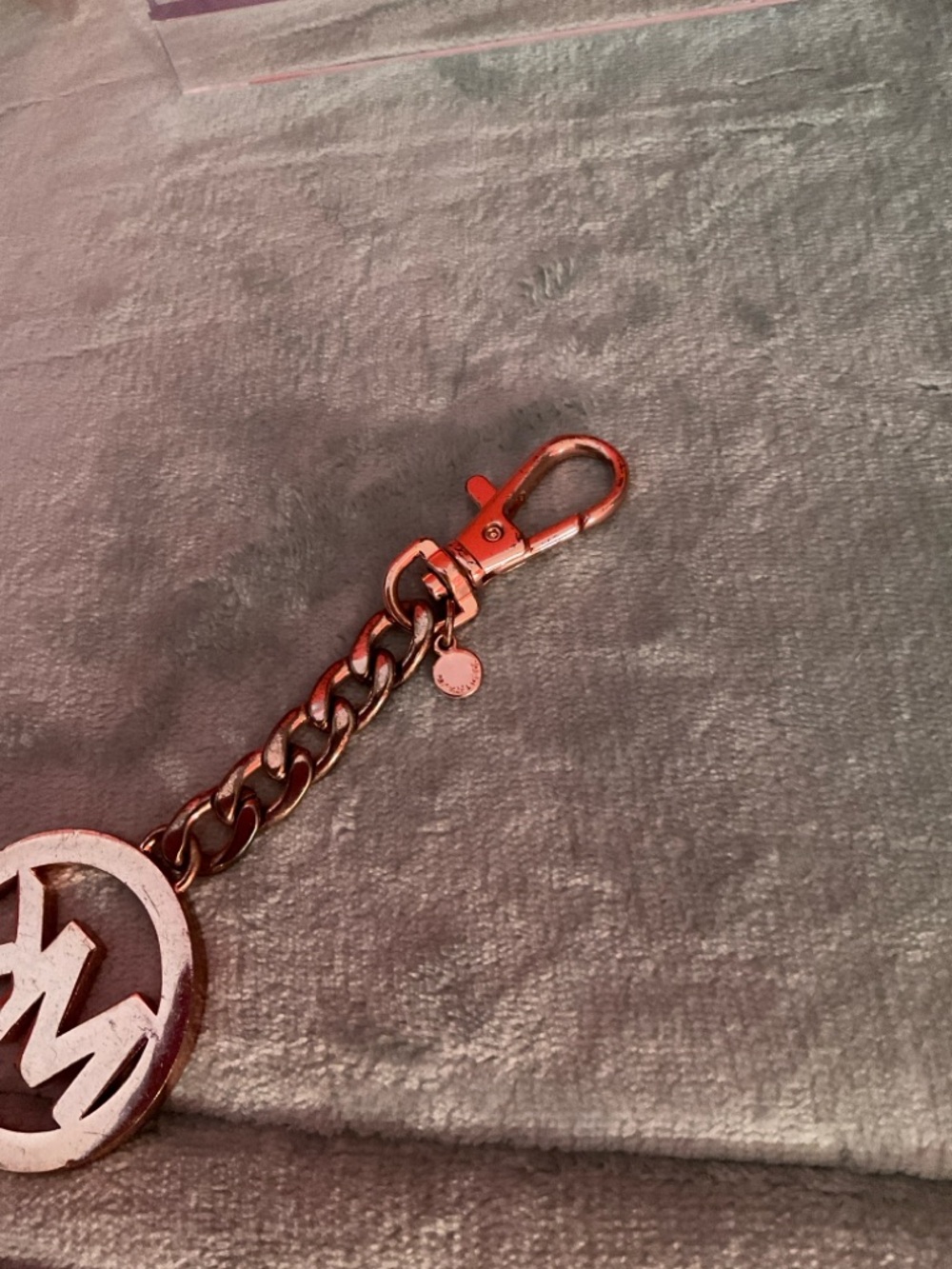 Michael Kors Rose Gold MK Circle Keychain Charm - Picture 5 of 5